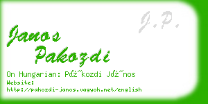 janos pakozdi business card